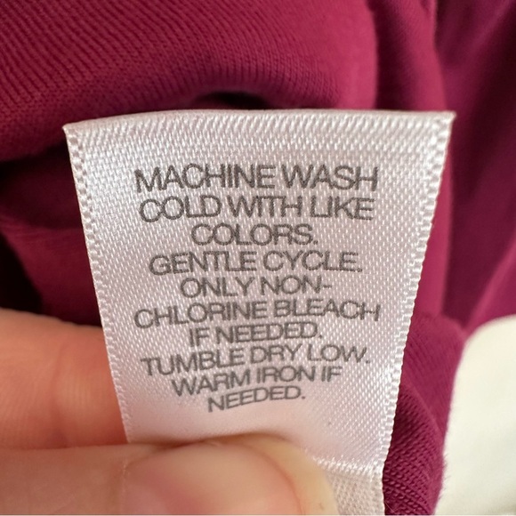 J. Jill Perfect Pima Women XL TALL  Burgundy Magenta Tunic Top Turtle Neck Vents - Picture 7 of 7